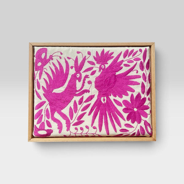 Boho Wall Art Small | Otomi Embroidery Pattern | Unique Art Gift | Custom Frame | Otomi Natalia Royal Lilac from Tenango de Doria