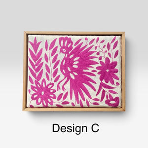 Boho Wall Art Small | Otomi Embroidery Pattern | Unique Art Gift | Custom Frame | Otomi Natalia Royal Lilac from Tenango de Doria