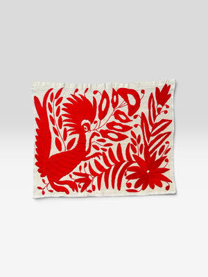 Boho Wall Art Small | Otomi Embroidery Pattern | Unique Art Gift | Custom Frame | Otomi Natalia Royal Deep Orange from Tenango de Doria