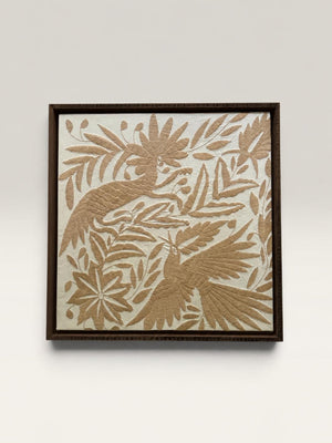 Mexican Tapestry Wall Art | Boho Embroidery | Embroidered Wall Art | Otomi Embroidery pattern | Customizable Wall Art | Natalia Royal Tan