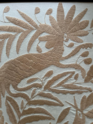Mexican Tapestry Wall Art | Boho Embroidery | Embroidered Wall Art | Otomi Embroidery pattern | Customizable Wall Art | Natalia Royal Tan