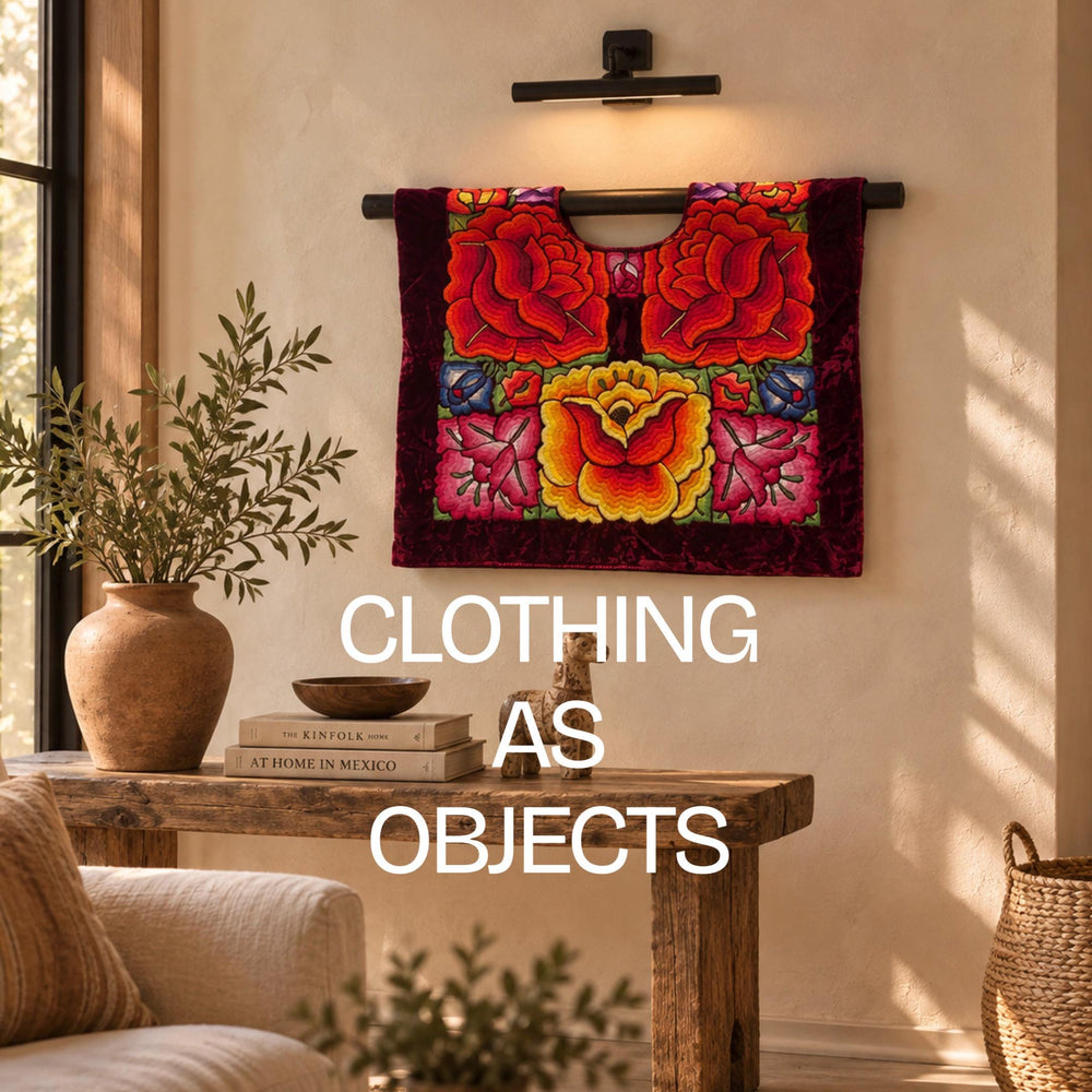 Textile Design Art | Boho Embroidery | Folk Art Mexican | Bohemian Artwork | Floral Embroidery Design | Embroidered Wall Art from Oaxaca