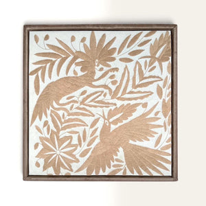 Mexican Tapestry Wall Art | Boho Embroidery | Embroidered Wall Art | Otomi Embroidery pattern | Customizable Wall Art | Natalia Royal Tan