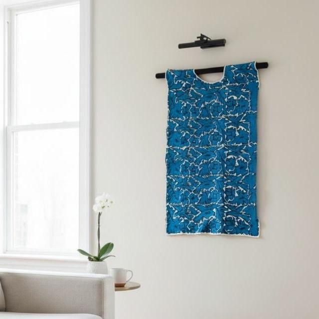 Textile Design Art | Folk Art pattern | Alternative Clothing | Bohemian Artwork | Slow fashion Dress | Embroidered Wall Art from Oaxaca