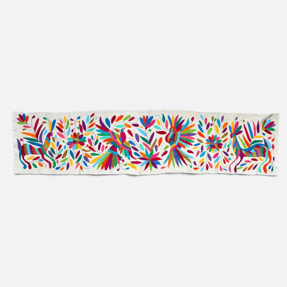 Custom Table Runner | Mexican Wall Art | Otomi Embroidery Pattern | Rainbow Forest | Mexican Home Decor from Tenango de Doria