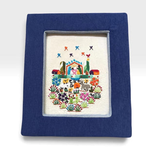 Christian Embroidery Designs | Unique Embroidery | Mexican Christian Decor | Custom Frame | Fiesta Decorations from Tzintzuntzan, Michoacan