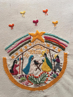 Christian Embroidery Designs | Unique Embroidery | Mexican Christian Decor | Custom Frame | Fiesta Decorations from Tzintzuntzan, Michoacan