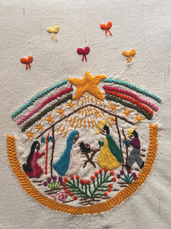 Christian Embroidery Designs | Unique Embroidery | Mexican Christian Decor | Custom Frame | Fiesta Decorations from Tzintzuntzan, Michoacan