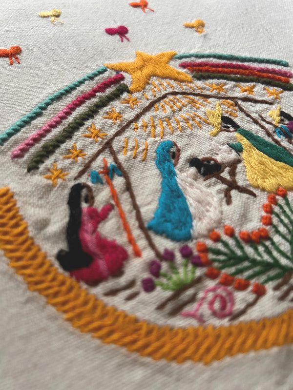 Christian Embroidery Designs | Unique Embroidery | Mexican Christian Decor | Custom Frame | Fiesta Decorations from Tzintzuntzan, Michoacan
