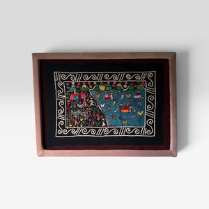 Boho Wall Hanging Art | Unique Embroidery | Wall Hanging Frame | Custom Frame | Fiesta Decorations from Tzintzuntzan Michoacan
