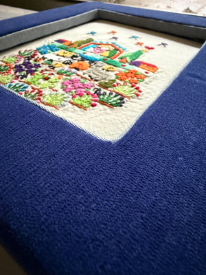 Christian Embroidery Designs | Unique Embroidery | Mexican Christian Decor | Custom Frame | Fiesta Decorations from Tzintzuntzan, Michoacan