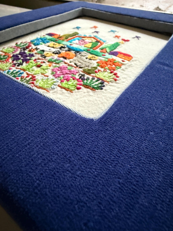 Christian Embroidery Designs | Unique Embroidery | Mexican Christian Decor | Custom Frame | Fiesta Decorations from Tzintzuntzan, Michoacan