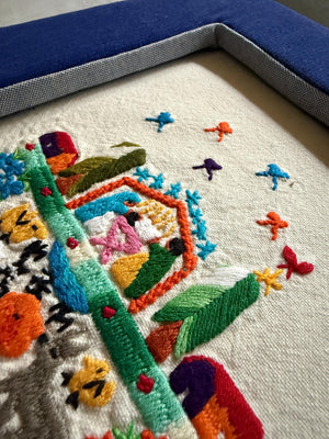 Christian Embroidery Designs | Unique Embroidery | Mexican Christian Decor | Custom Frame | Fiesta Decorations from Tzintzuntzan, Michoacan