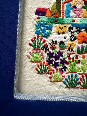 Christian Embroidery Designs | Unique Embroidery | Mexican Christian Decor | Custom Frame | Fiesta Decorations from Tzintzuntzan, Michoacan
