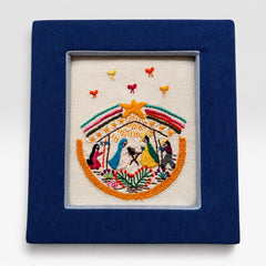 Christian Embroidery Designs | Unique Embroidery | Mexican Christian Decor | Custom Frame | Fiesta Decorations from Tzintzuntzan, Michoacan