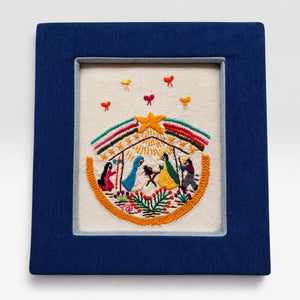 Christian Embroidery Designs | Unique Embroidery | Mexican Christian Decor | Custom Frame | Fiesta Decorations from Tzintzuntzan, Michoacan