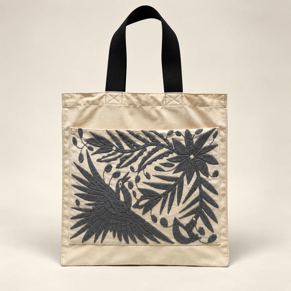Embroidered Tote Bag | Embroidered Makeup Bag | Anniversary present for wife | Embroidered Toiletry Bag | Otomi Embroidery Pattern