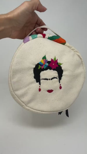 Travel Cosmetic bag | Embroidered Makeup Bag | Anniversary present for wife | Otomi & Frida Boho embroidery