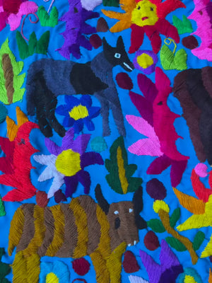 Hand Embroidered Wall Hanging | Mexican Wall Art | Framed Textiles | Black Forest | Mexican Home Decor from San Cristobal de las Casas