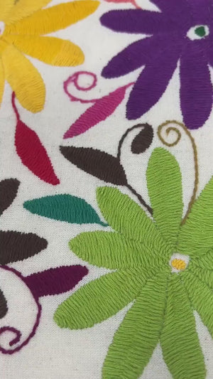 Boho Wall Art Small | Otomi Embroidery Pattern | Unique Art Gift | Custom Frame | Otomi Natalia Royal Rainbow from Tenango de Doria