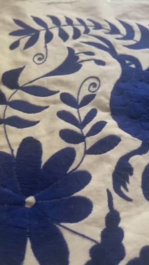Mexican Tapestry Wall Art | Boho Embroidery | Artistic framing | Embroidered Wall Art | Otomi Talavera Garden from Tenango de Doria