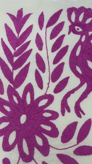 Boho Wall Art Small | Otomi Embroidery Pattern | Unique Art Gift | Custom Frame | Otomi Natalia Royal Deep Orange from Tenango de Doria